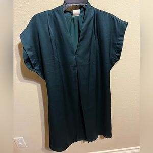 Good hart brand emerald green satin dress